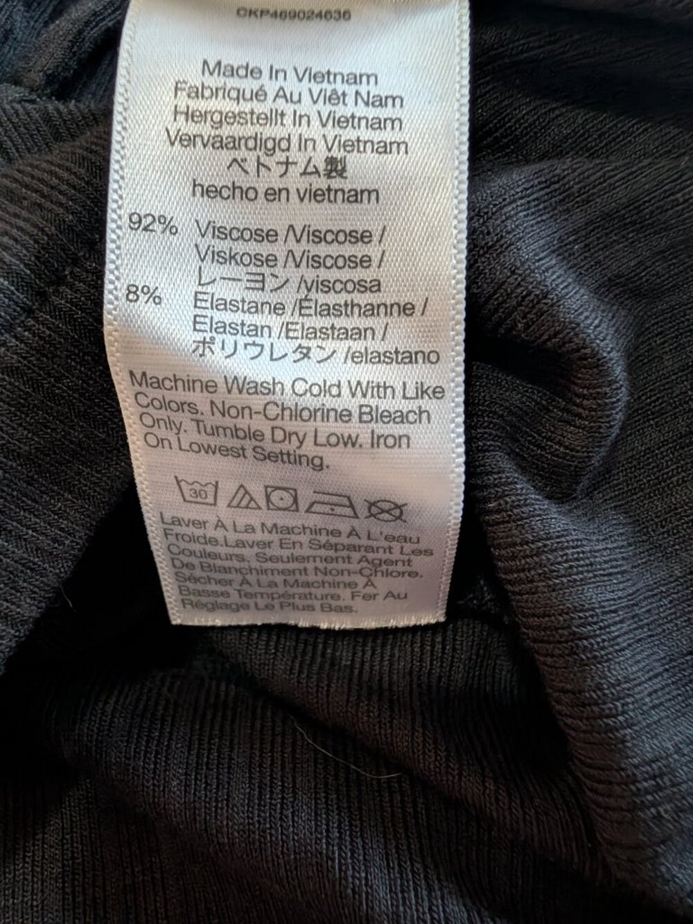 Madewell Ribbed Cropped Long Sleeve Top Black Off Shoulder Tie Front Size S - Picture 6 of 9